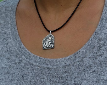 Polar bear silver pendant, white bears sterling silver pendant, Mother and Child, Motherhood Pendant, bears pendant , Mother Gift