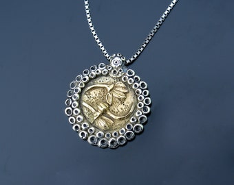 Linden bloemen hanger sterling zilver, zilveren linde ketting, natuur hanger, linde sieraden, bloemen ketting
