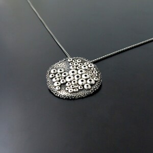 Silver cluster pendant, cluster necklace, bubble pendant necklace, bubble cluster, silver balls necklace, abundance silver necklace image 9