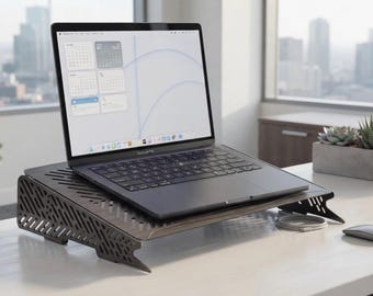 Adjustable Laptop Stand DXF File | Ventilated Metal Desk Riser (Digital Download)
