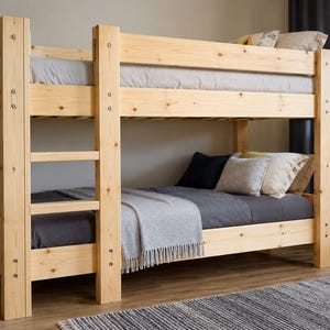 Plan łóżka w stylu zamku w formacie PDF | Plany łóżka piętrowego z drewna DIY | Plany stolarskie | Łóżko piętrowe dla dwóch osób | Natychmiastowe pobranie | Lista cięć i wymiary