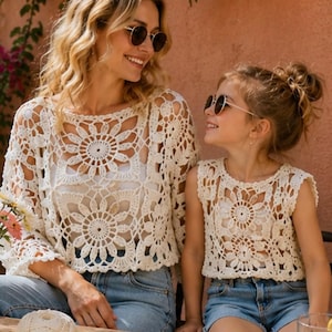 Gerbera Daisy Crochet Top Pattern PDF | Flower Crop Top | Boho Festival Top | Summer Crochet Pattern for Women | DIY PDF