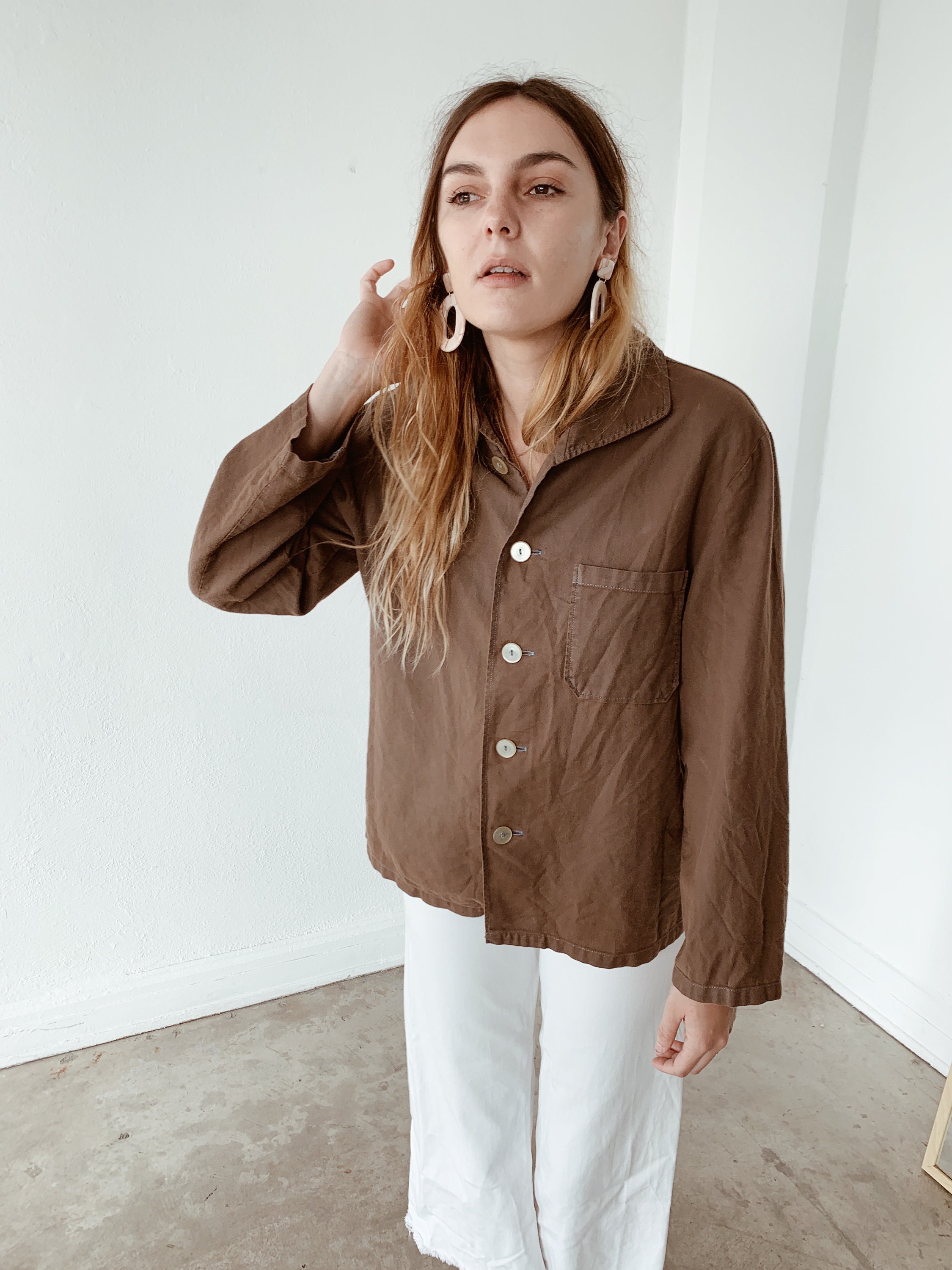 Overdyed cotton shirt - cacao