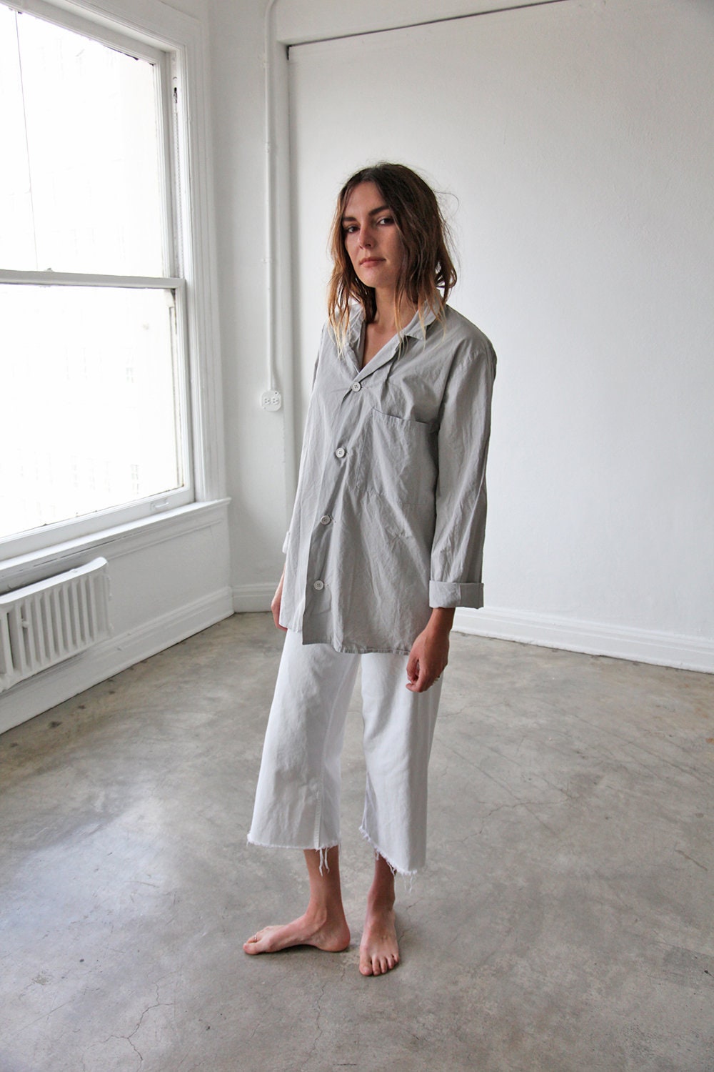Painter's smock shirt slate