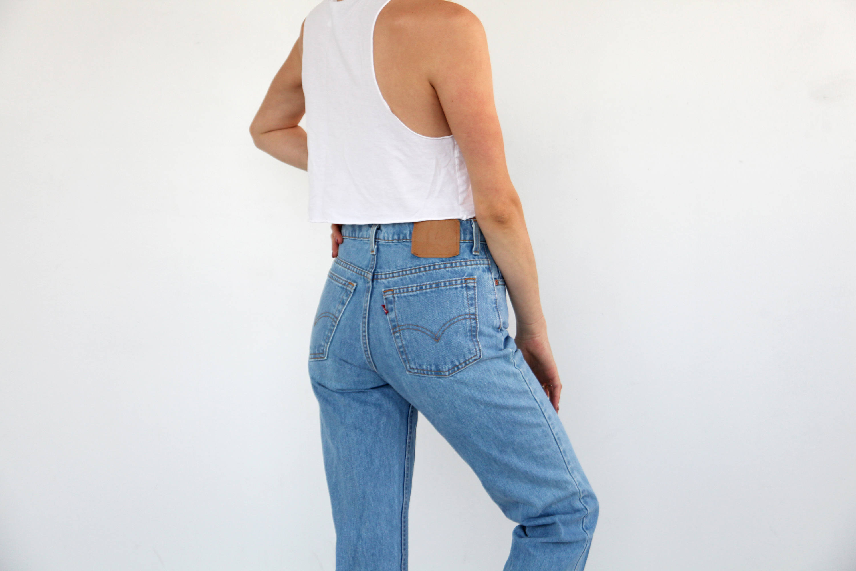 levi high waisted stretch jeans