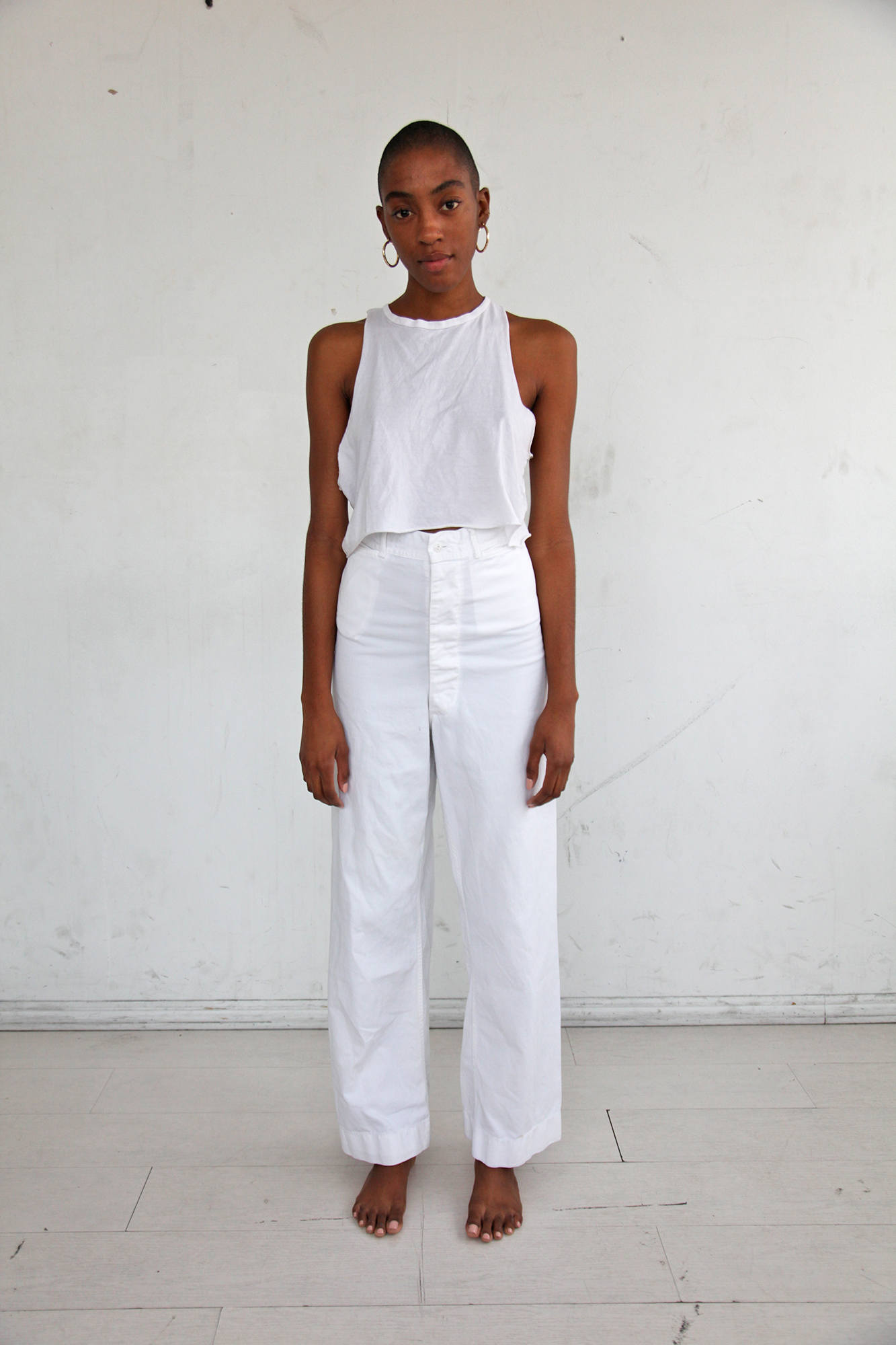SALE 30% OFF 1940s White Sailor Pants