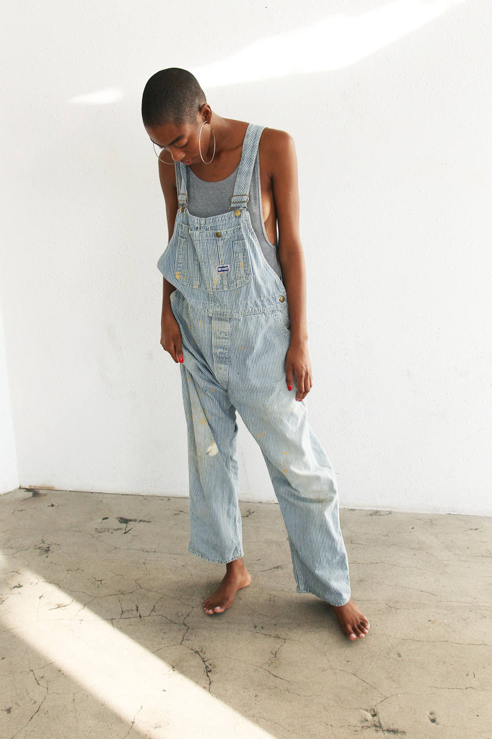 big smith striped overalls
