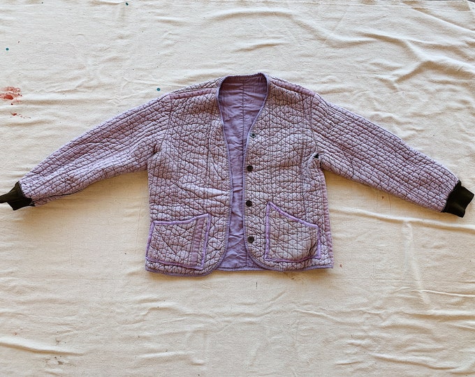 Quilted cotton liner coat - lilac