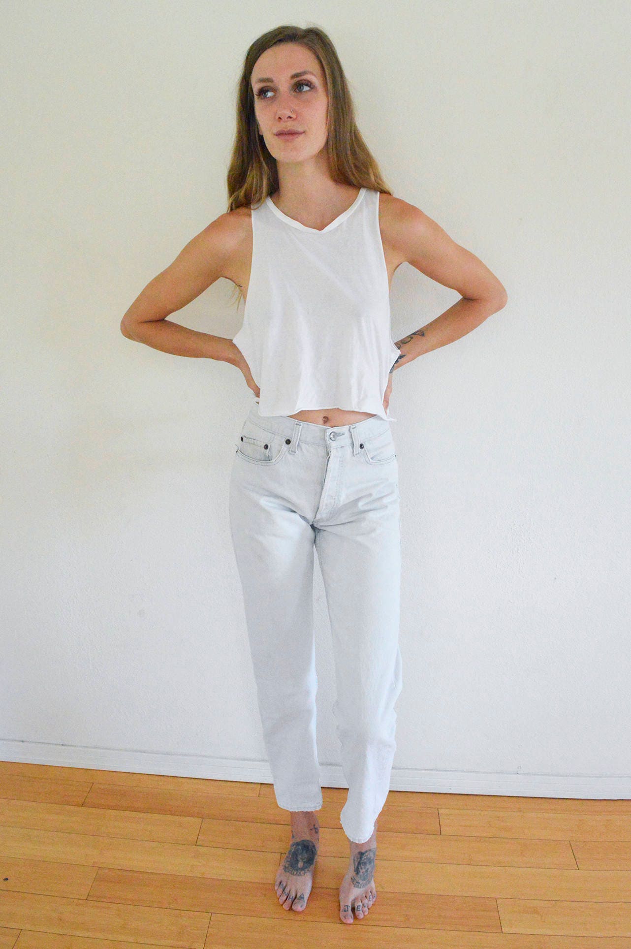 LEVI'S 501 White Jeans