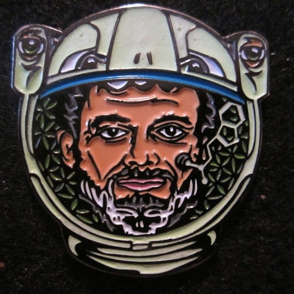 Terrence McKenna Glow in The Dark Space Cadet pin