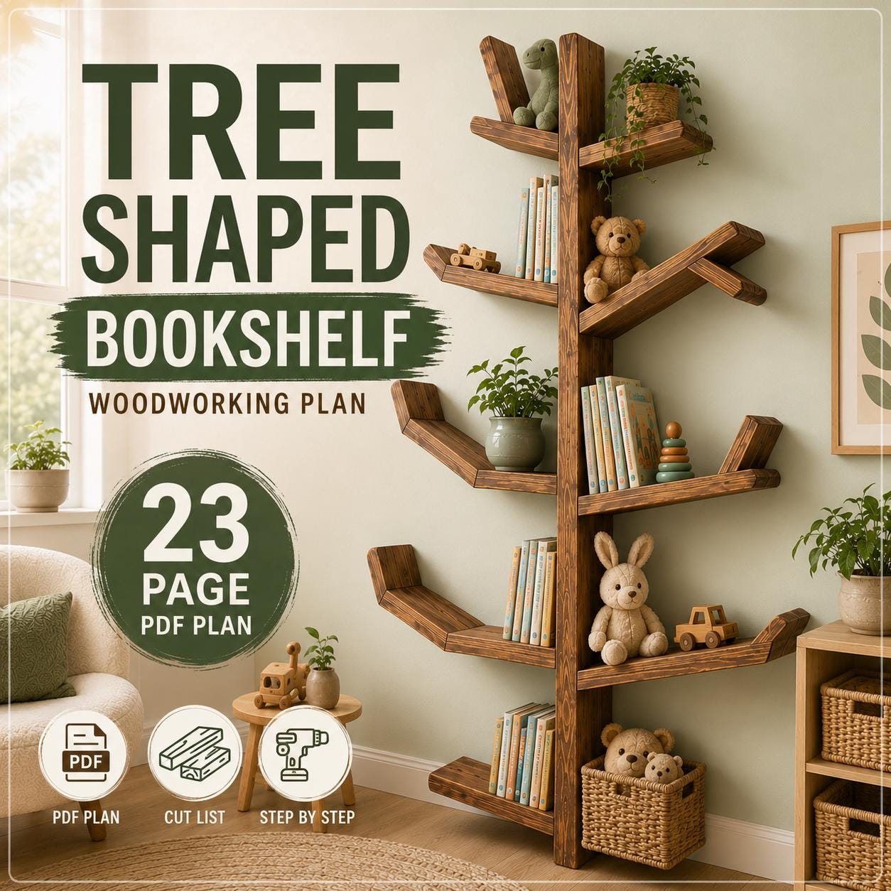 Tree bookcase - Etsy 日本