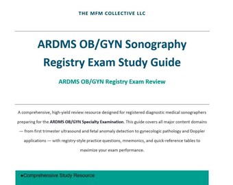 OB/GYN Sonography Registry Exam Study Guide | MFM Collective | Digital Download