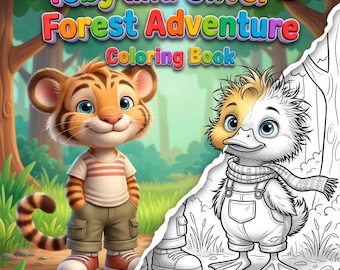 Libro para colorear de Toby y Oliver: Aventuras en el bosque (Descarga digital)