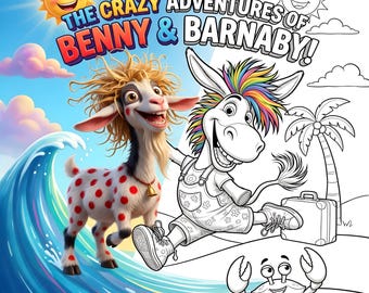 Libro para colorear de Benny y Barnaby: Historia de vacaciones de verano, póster, diploma (imprimible)