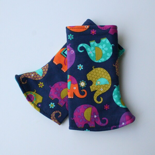 Baby Carrier Suck/Drool Pads - Elephant Romp (for Kinderpack, Tula, Happy Baby, Ergo & more) - Choose Straight or Curved (Made to Order)