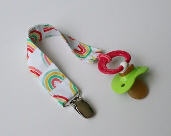 Universal/Snap Pacifier Clip - Little Rainbows