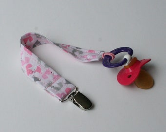 Universal Pacifier Clip - Pink Foxes