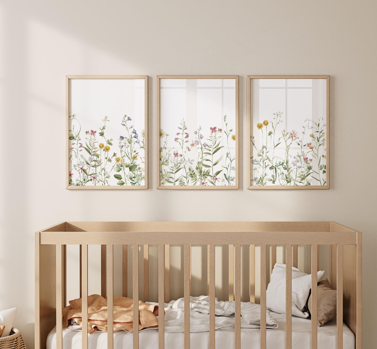 Wildflower Nursery Wall Art Set of 3, Wildflower Prints, Boho ...