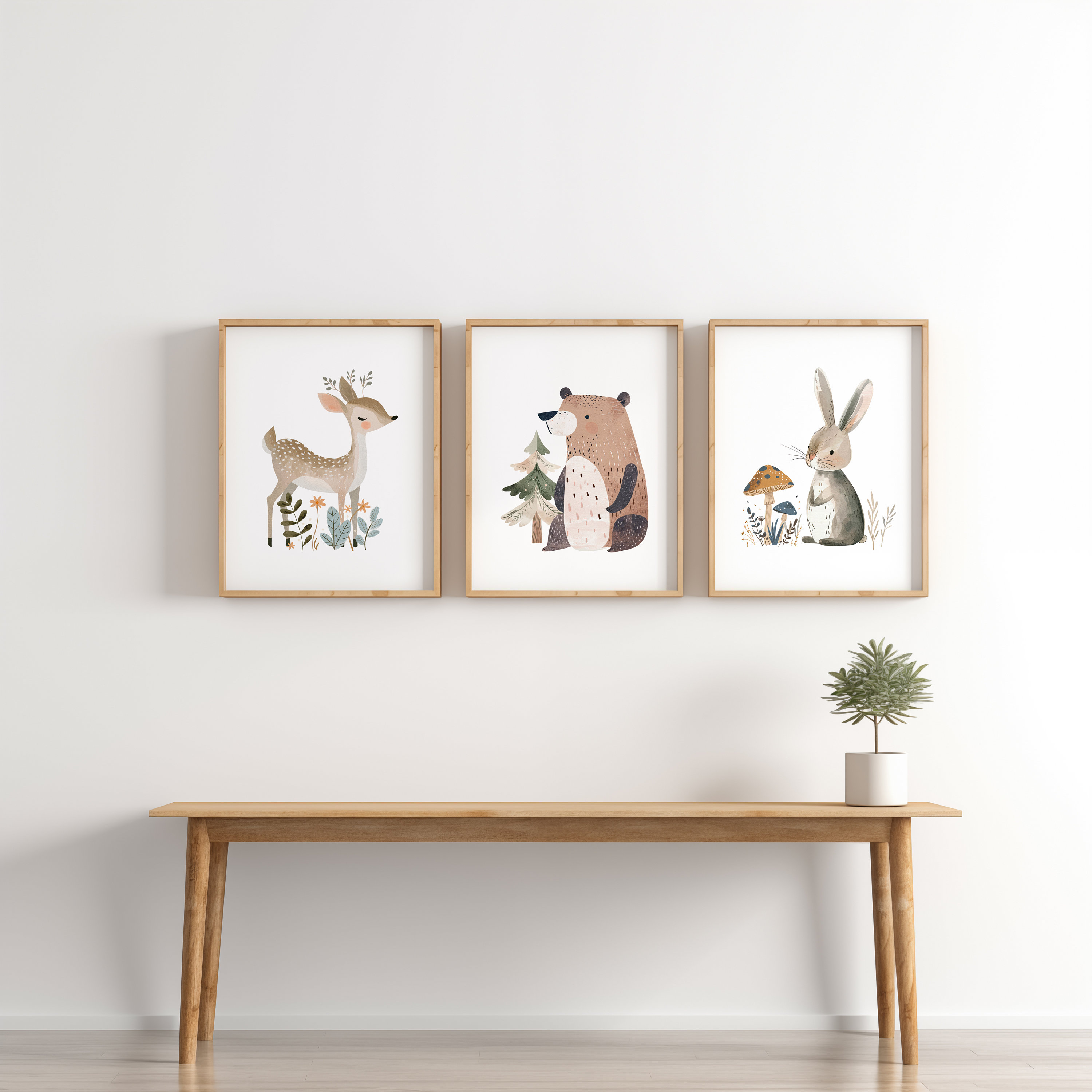 Woodland Nursery Wall Art, Set of 3, Playroom Posters, Woodland Nursery ...