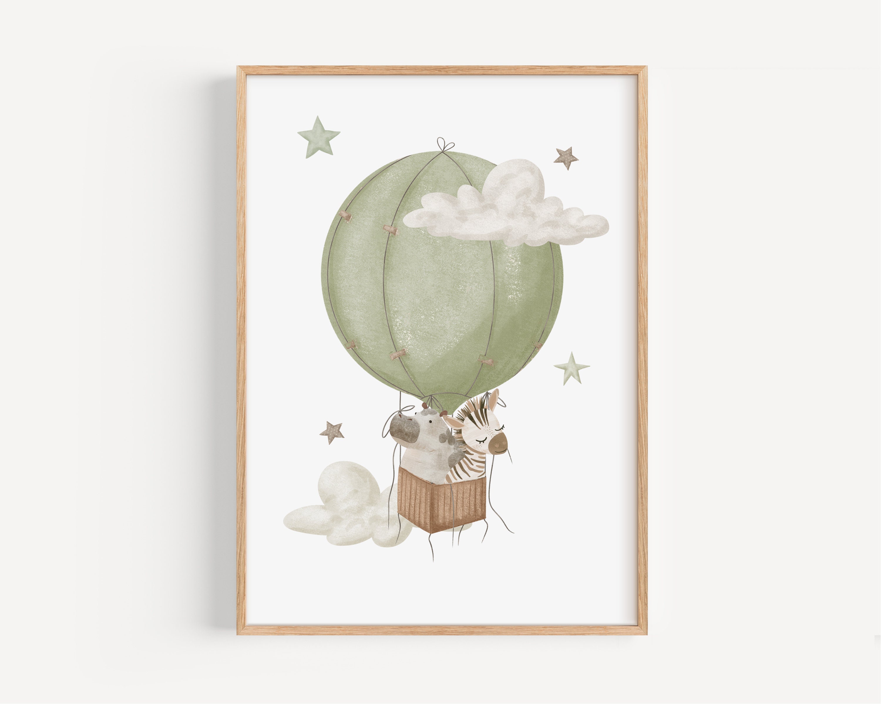 Hot Air Balloon Nursery Wall Art Set of 3, Safari Nursery, Gender ...