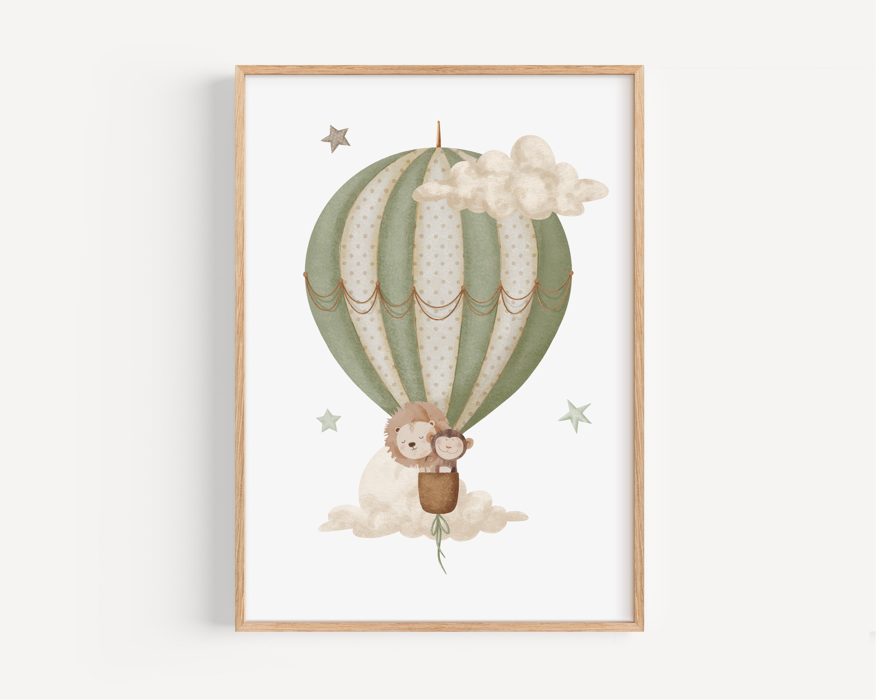 Hot Air Balloon Nursery Wall Art Set of 3, Safari Nursery, Gender ...