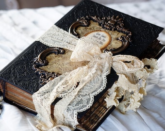 Custom Gothic Wedding Guest Book ,Photo booth album, Romantic Gothic Wedding guest book, Halloween Wedding Guest Book