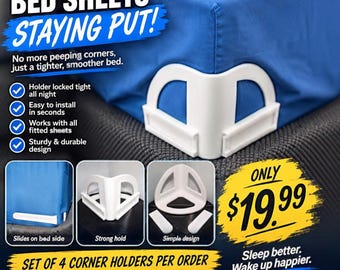 Bed Sheet Gripper Corner Holders, No-Slip Fitted Retainers, Set of 4