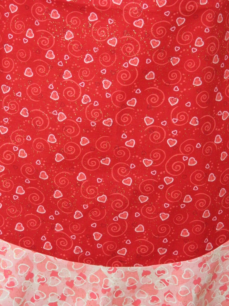 Sparkly Valentine Apron by Mimi/'s Magic Apron Pink and Red hearts.