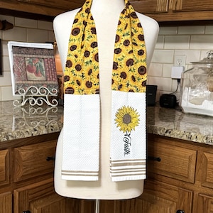 Sunflower Patterned Kitchen Boa - Cooking and Baking Accessory