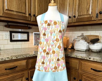 Pink and Mink Ice Cream Cone Apron.  Party Apron.  Summer Apron!
