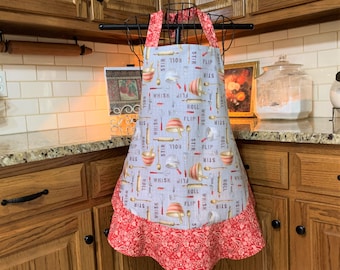 Utensil / Baking Kitchen Apron! Vintage Inspired Apron! Ladies Apron.