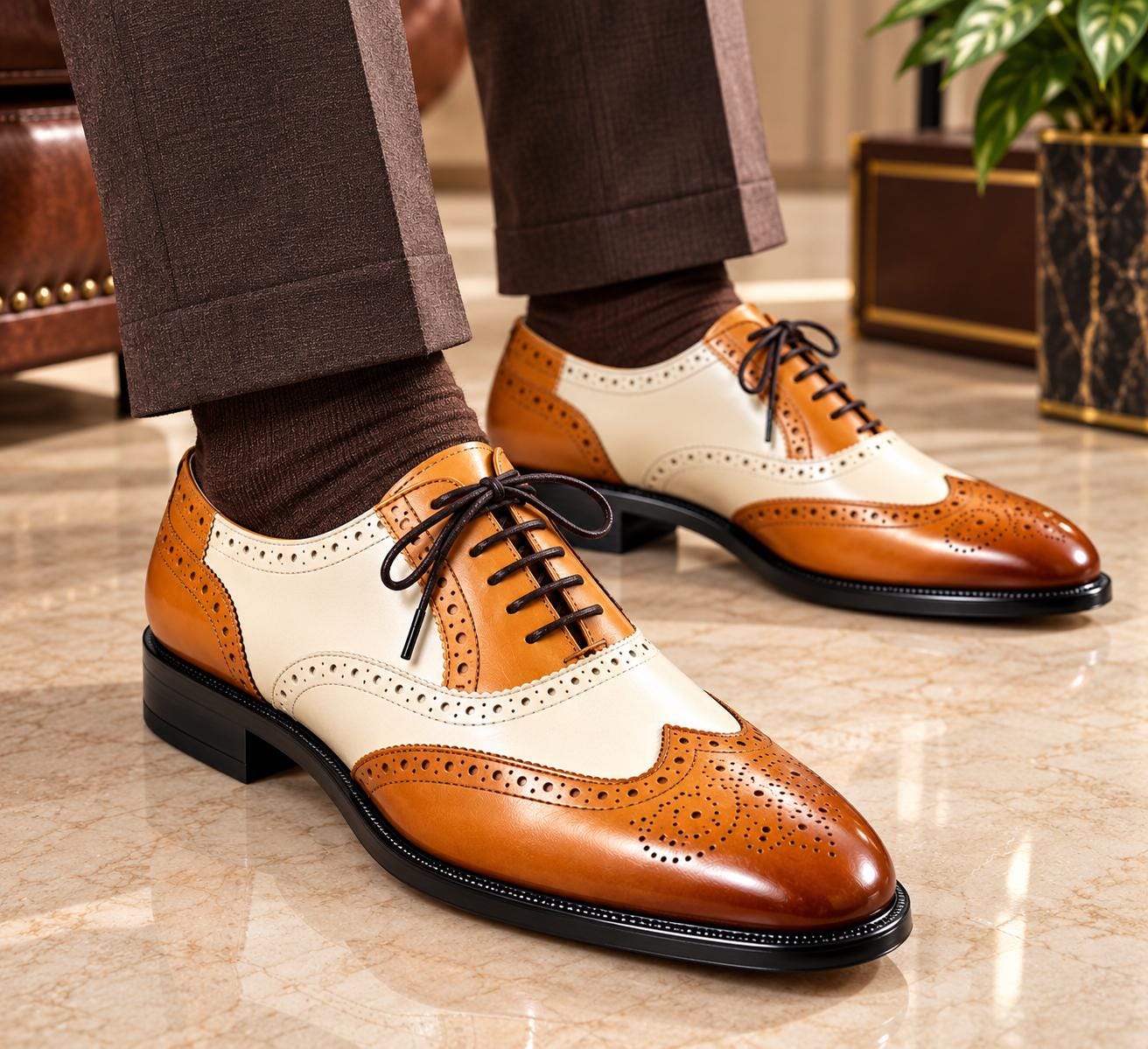 Mens Orange Dress Shoes
