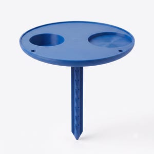 Blue Beach Caddy Mini – Sand Spike Table with Cup Holder, Folding Portable Side Table