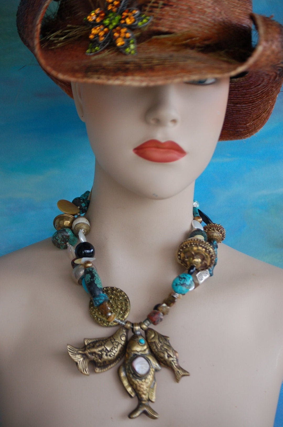 OOAK Art Necklace. Custom Artisan Handmade Beaded Necklace. Etsy