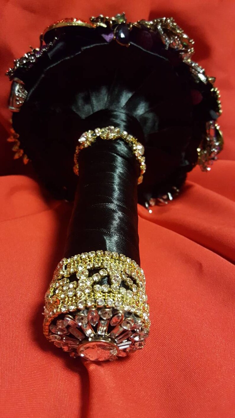 DEPOSIT on Brooch Bouquet CUSTOM MADE Bridal Broach Bouqet Peacock Wedding Red Black Pink Purple Blue Green Gold