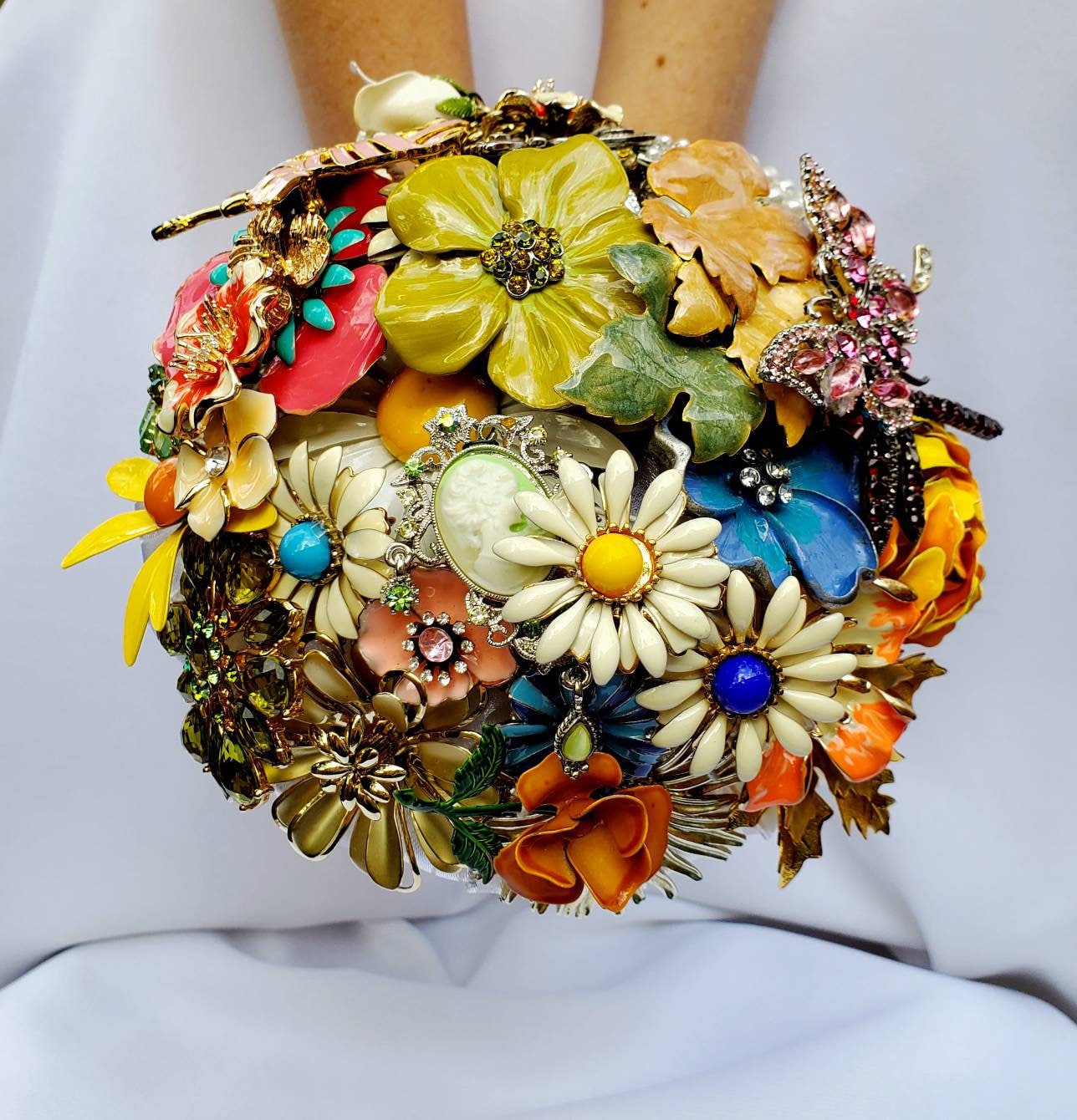 DIY Brooch Bouquet Kit Satin Roses KIT-Goldie