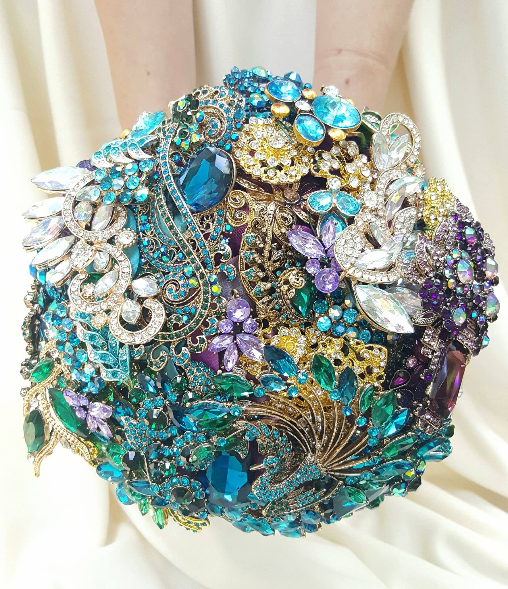 Peacock brooch bouquet deals