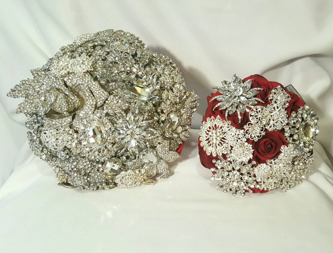 Custom Brooch Bouquet Package Bridesmaid Bouqet Bridal Broach Bouqet in ...
