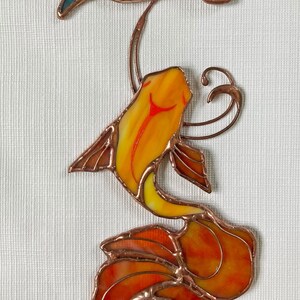 Stained Glass - Goldfish with Flower