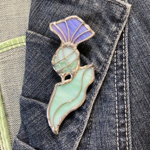 Stained Glass - Thistle Brooch