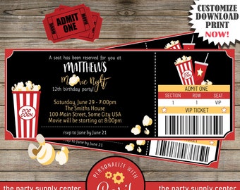 movie ticket etsy
