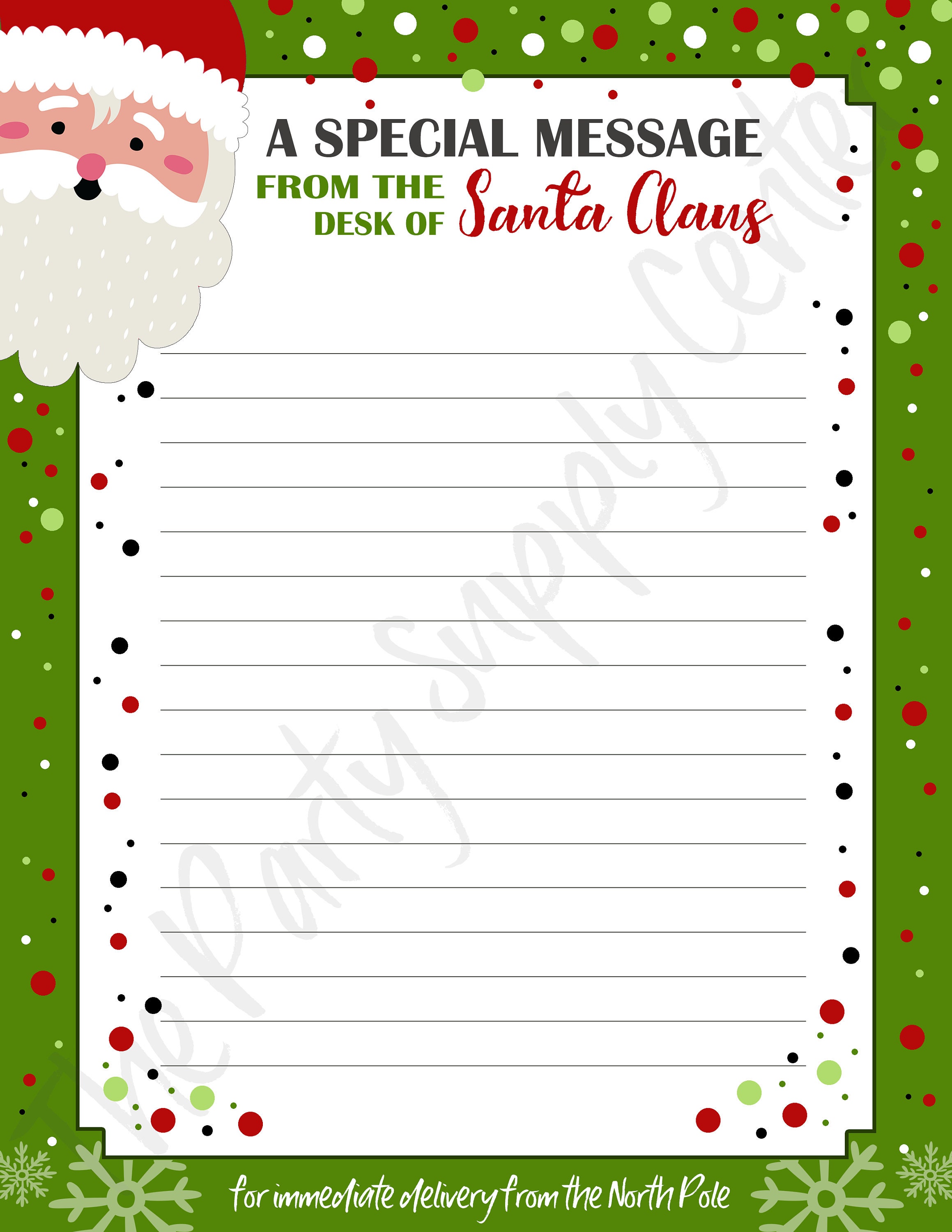 Letter From Santa Template Printable, Letter From Santa, Santa Letter ...