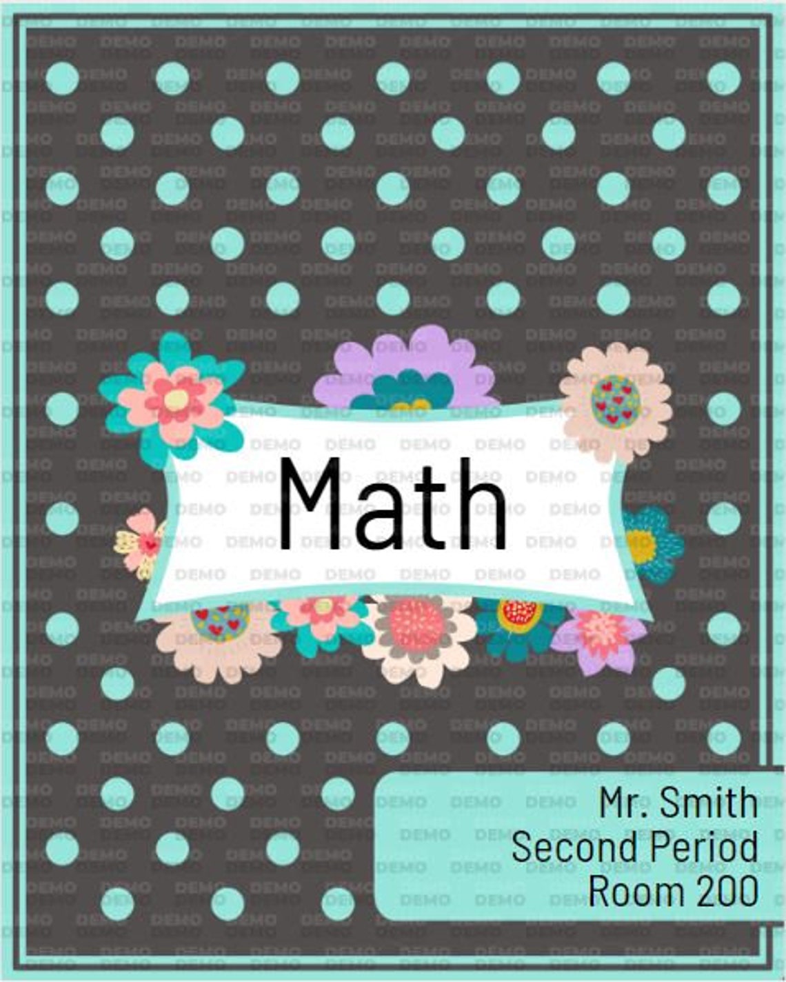 Floral Binder Cover School Binder Covers Teal Binder Cover Etsy