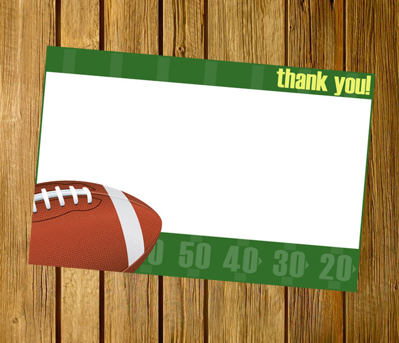 football-invitation-football-thank-you-card-football-thank-etsy