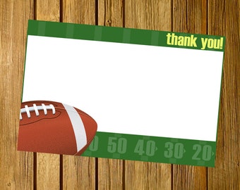 Invitation de football, Carte de remerciement de football, Merci de football, Merci correspondant, Carte de remerciement de touchdown, JPEG imprimable 4x6