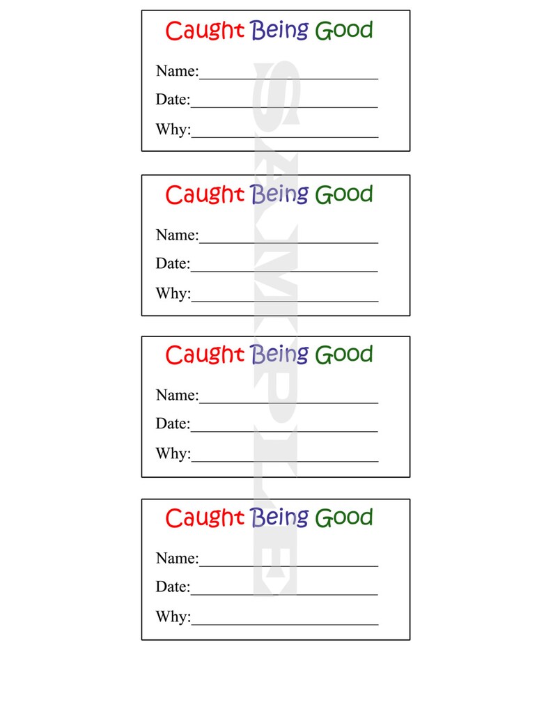 good and bad behavior tickets u print etsy