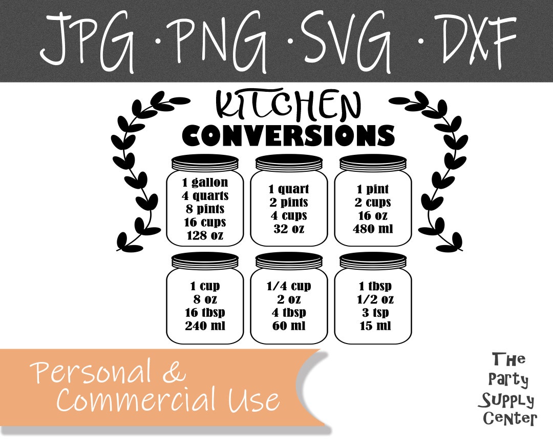 Kitchen Conversions Chart SVG, Farmhouse Style (digital Download) - Etsy