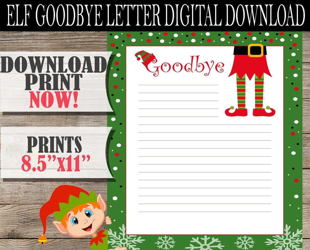 Elf Goodbye Letter Printable Elf Goodbye Printable Elf Goodbye Elf Goodbye Letter Printable Elf Goodbye Printable Elf Goodbye