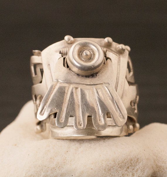 Vintage Mexican Sterling Silver Poison Ring