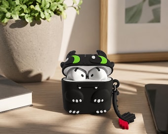 Cute Dragon AirPods Case | Silicone AirPods Pro 2 Case | Toothless Inspired AirPods Cover | Kawaii AirPods Case | AirPods 1 2 3 4 Gift
